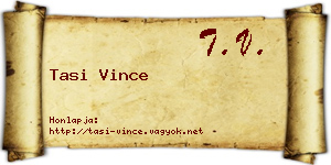 Tasi Vince névjegykártya